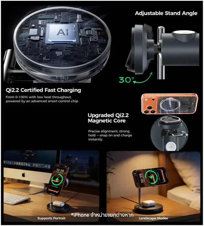 Choetech 4 in1 25W Qi2.2 Fast 5