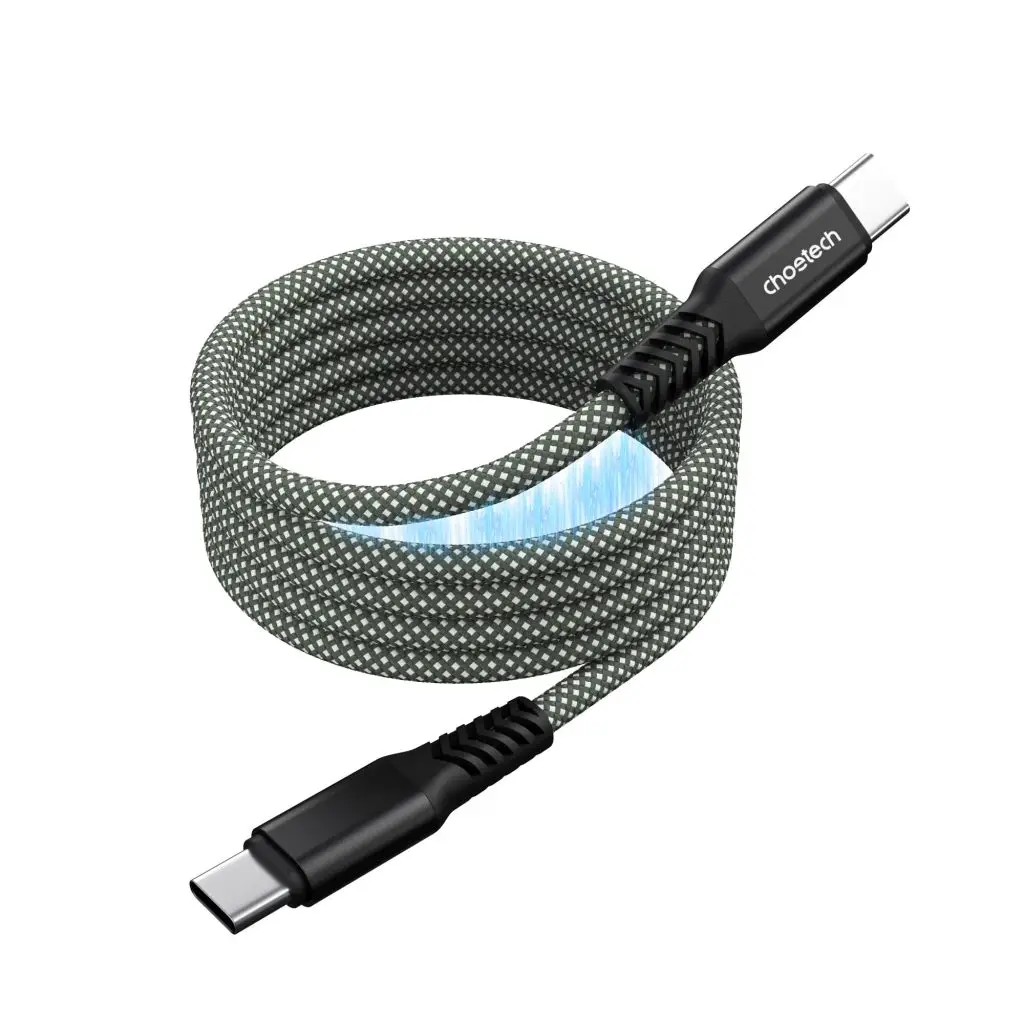 choetech 100w Magentic braided usb c cable green