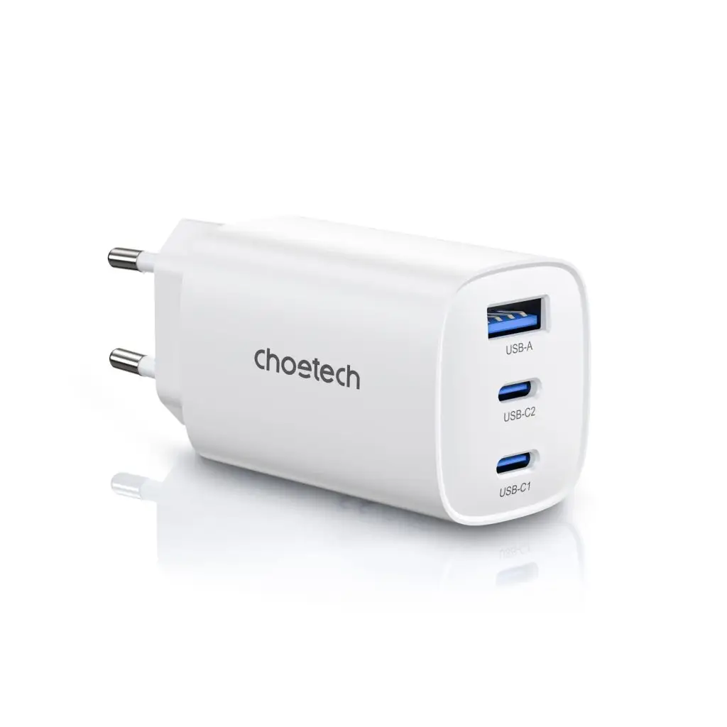 choetech pd 65w charger 3 port 2C1A in pakistan white