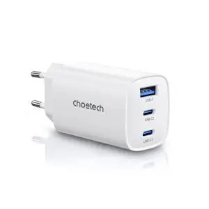 choetech pd 65w charger 3 port 2C1A in pakistan white